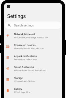 Settings on Android